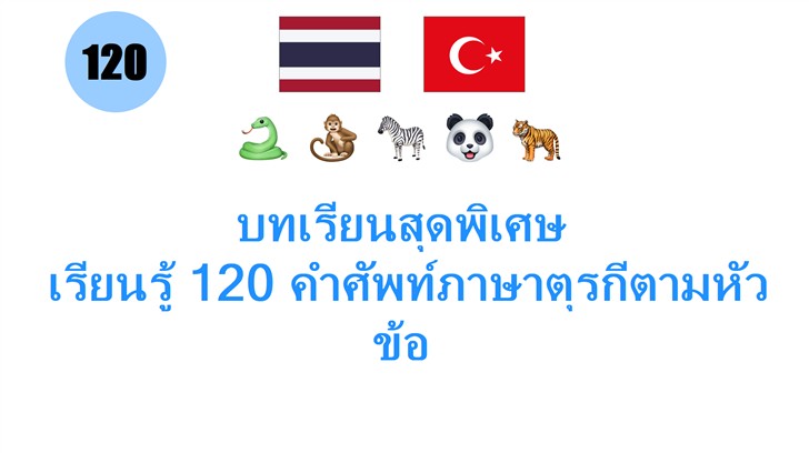 บทเรียนสุดพิเศษ: เรียนรู้ 120 คำศัพท์ภาษาตุรกีตามหัวข้อ: สัตว์ ด้วยเสียงอ่านและคำอธิบาย